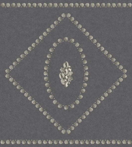 Conchiglie Wallpaper by Cole & Son Soft Gold on Charcoal