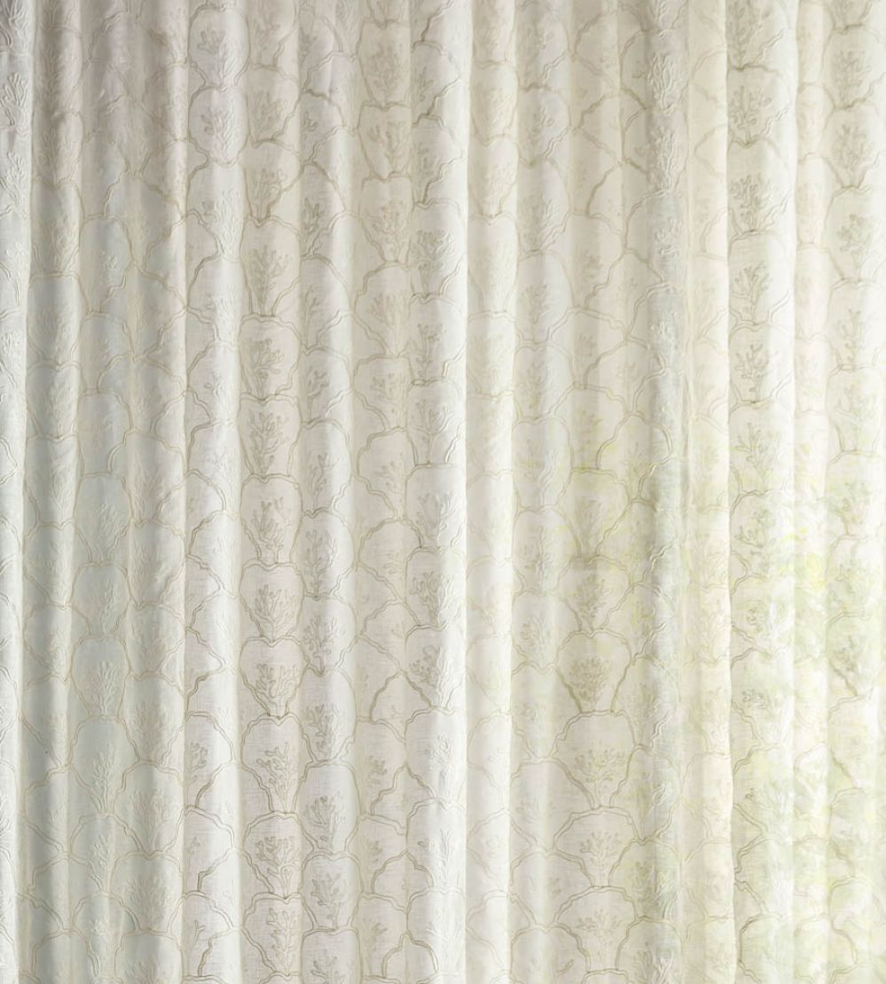 Coral Mount Fabric by Sanderson Seaspray White