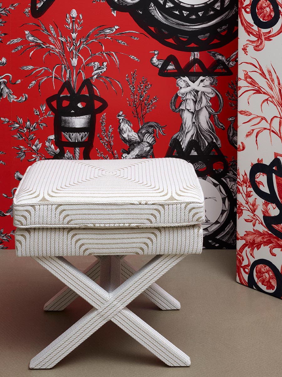Cordage Fabric by Pierre Frey shown in a room setting