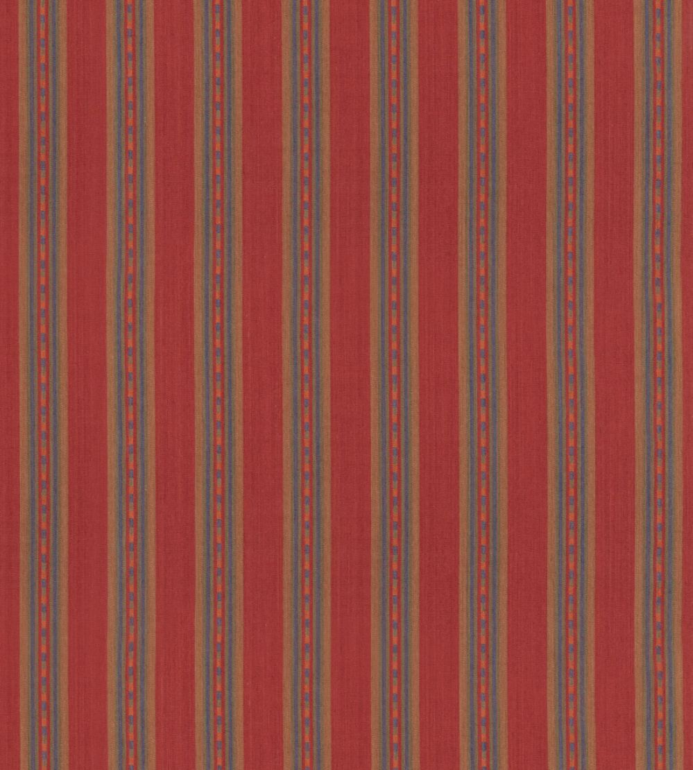 Country Stripe Fabric by Mulberry Home Red