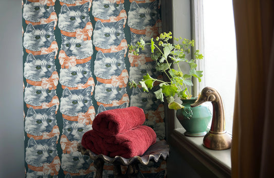 Crazy Cat Lady Wallpaper by Studio Lisa Bengtsson in Original, room view