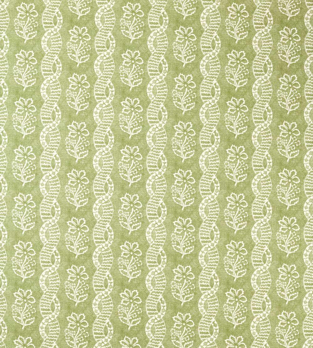 Dabu Stripe Fabric by Zoffany Pale Olive