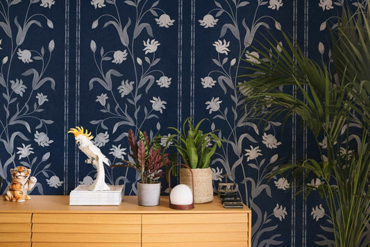 Daffodils mural by Coordonné in Galaxy, shown in a styled room