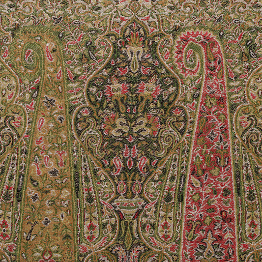 Antique Paisley Fabric by de Le Cuona in Brick
