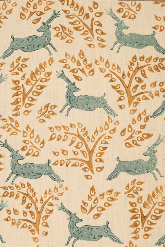 Deer Deer Fabric by Jean Monro in Amethyst Moss