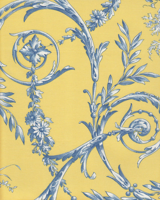 Diva Poplin Bleu Jaune fabric by Charles Burger