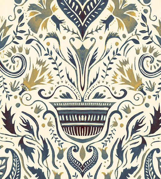 Domas Wallpaper by Tres Tintas Beige / Blue