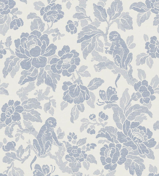 Drunken Monkey Wallpaper by Divine Savages China Blue