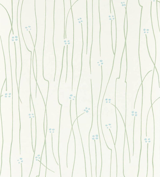 Eizou Wallpaper by Harlequin Avocado/Sky/Chalk