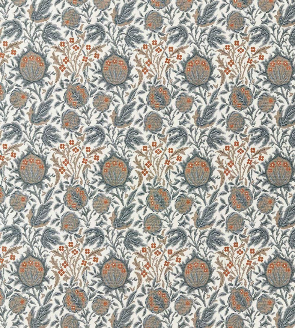 Elmcote Weave Outdoor Fabric by Morris & Co River Blue/Apricot