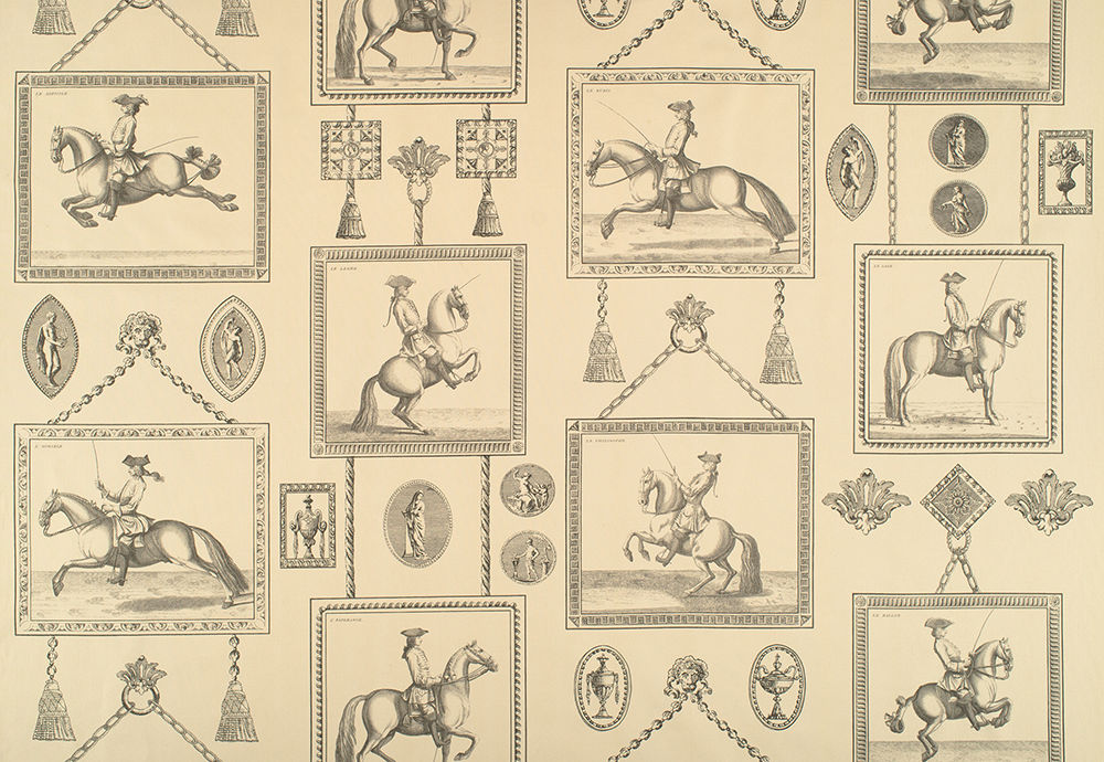 Equestrian Toile Fabric by Nile & York in Charcoal