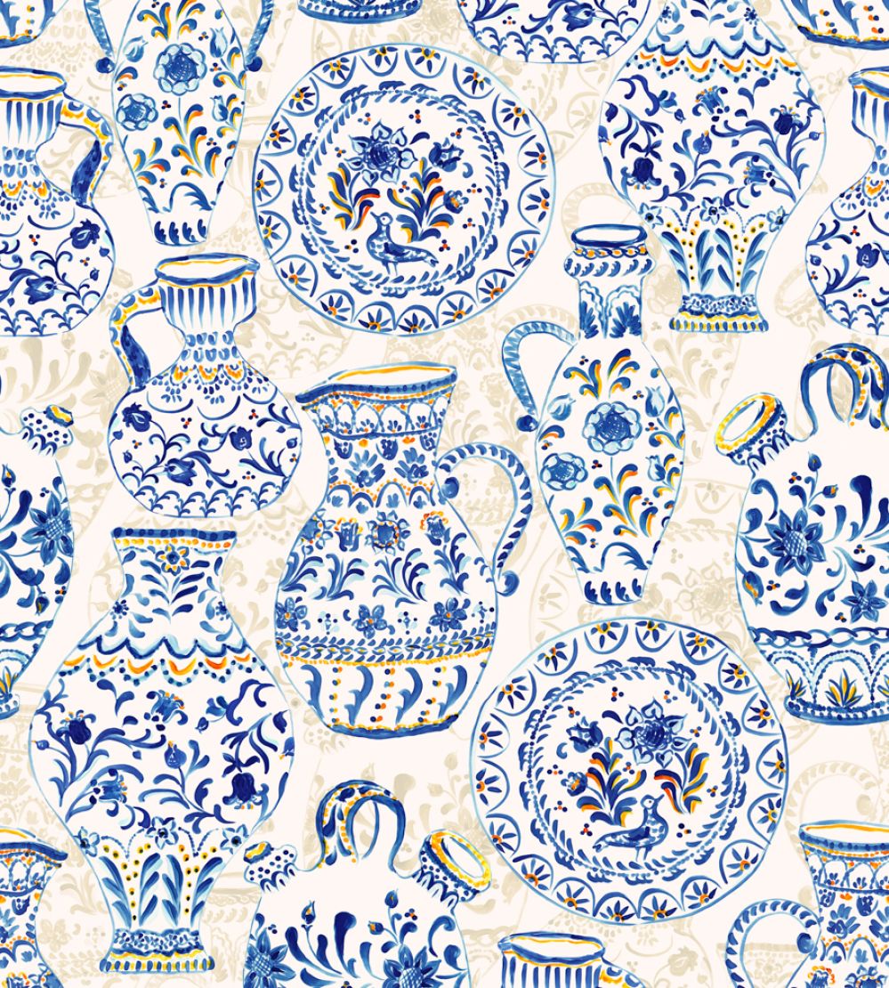 Fajalauzas Wallpaper by Tres Tintas Blue