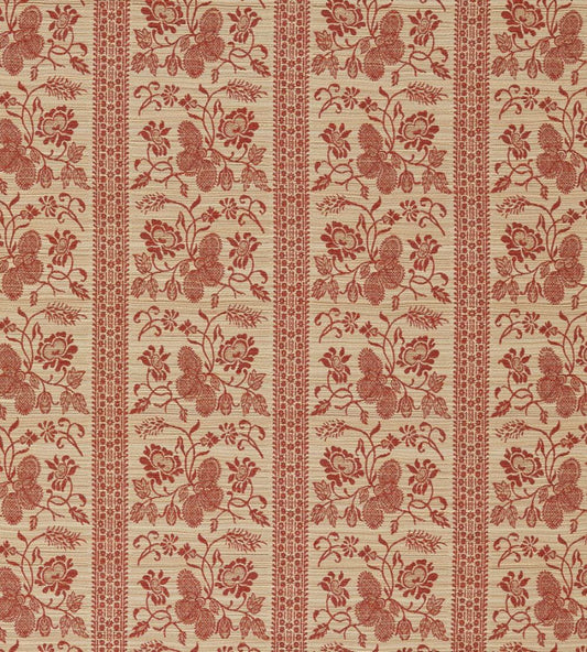 Filigree Bellagio Stripe Fabric by Zoffany Sandstone/Russet