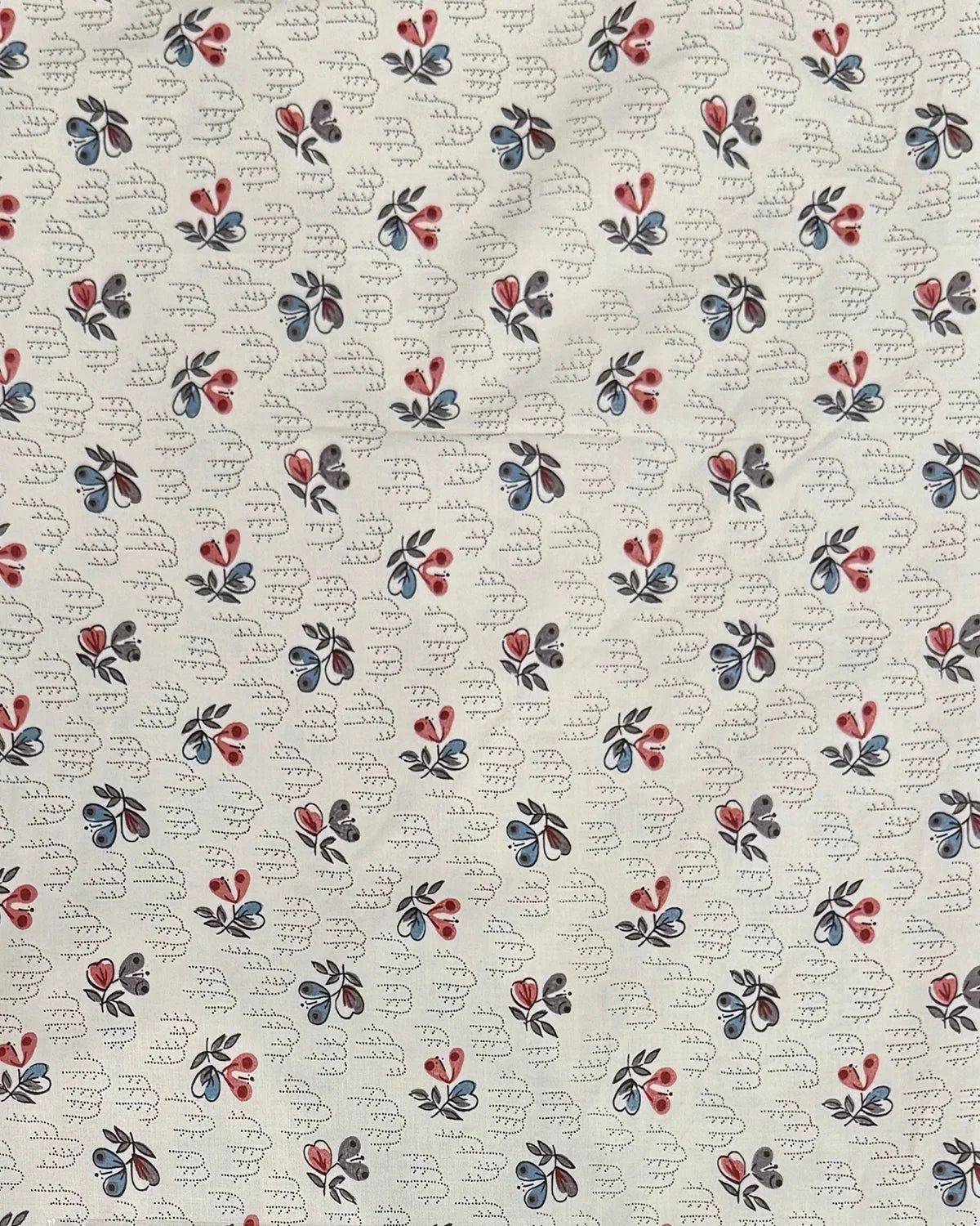 Fleurs de Jouy Fabric by Fleurons d'Hélène in Bleu Parme