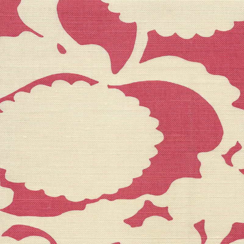 Flora Background Magenta fabric by China Seas