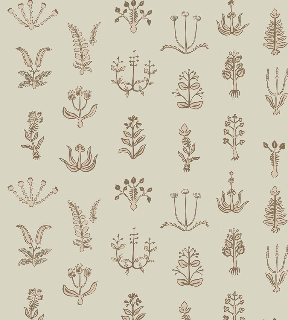 Floral Spot Wallpaper by Josephine Munsey Kemp Brown/Cromwel Stone