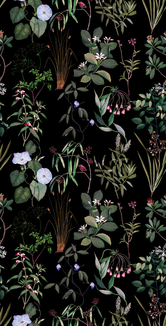 Florilege Black mural by Bien Fait