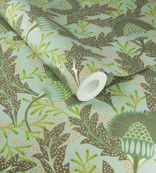 Flowers of Africa Wallpaper by Eijffinger Pastel/Green