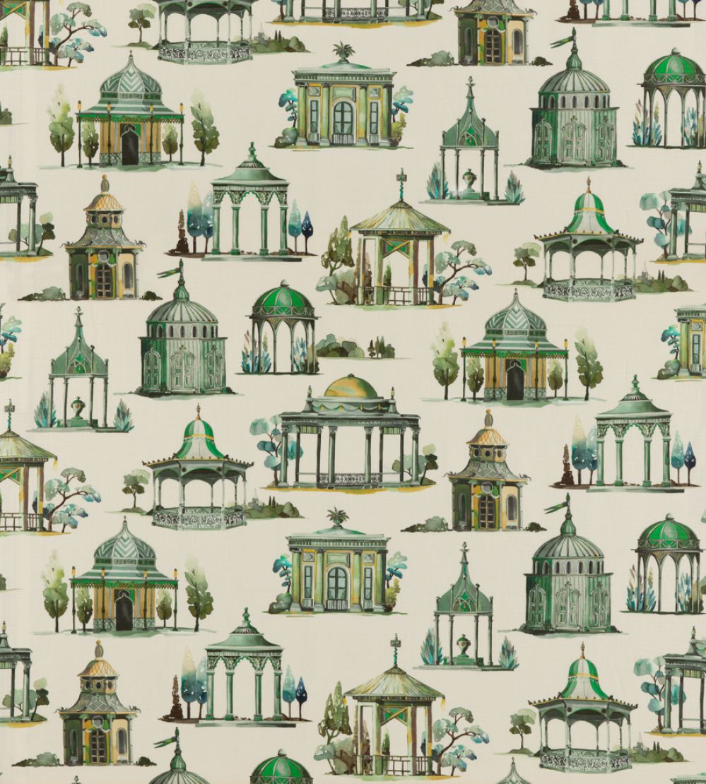 Follies Fabric by Mulberry Home Emerald