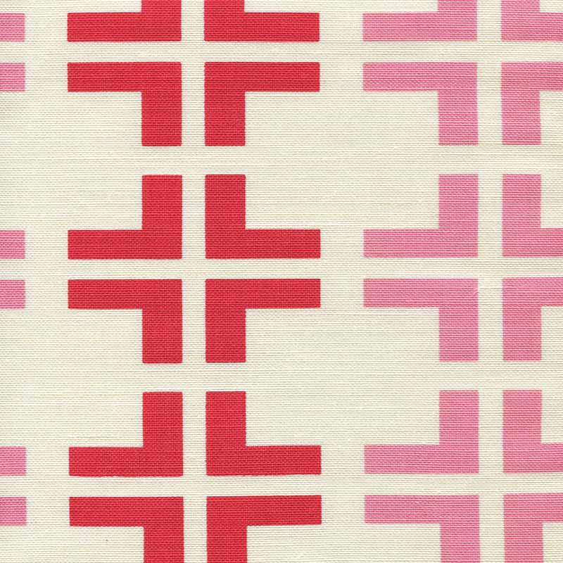 Frowick Large Scale Red Pink fabric by China Seas