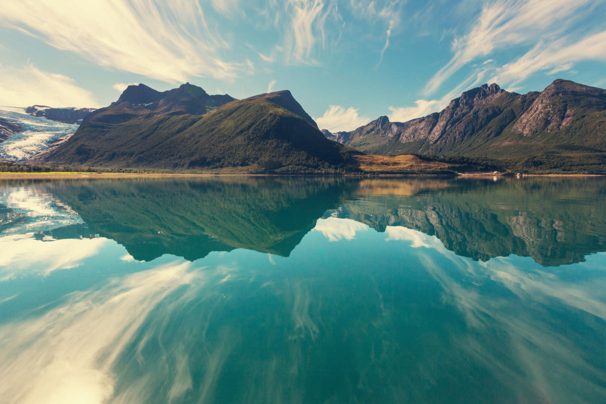 Geirangerfjord Blue mural by Hovia