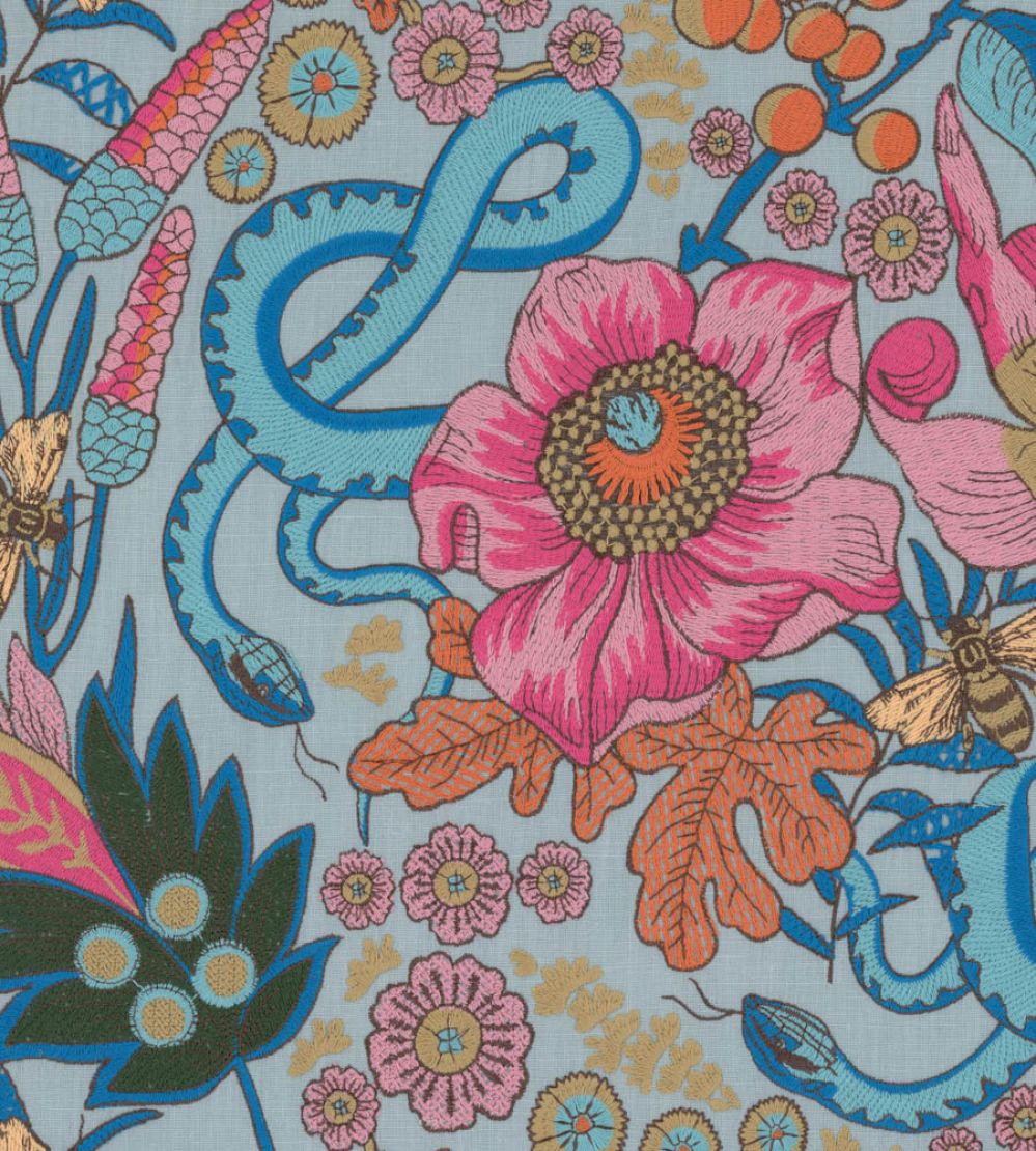 Giardino Segreto Fabric by MINDTHEGAP Blue/Pink