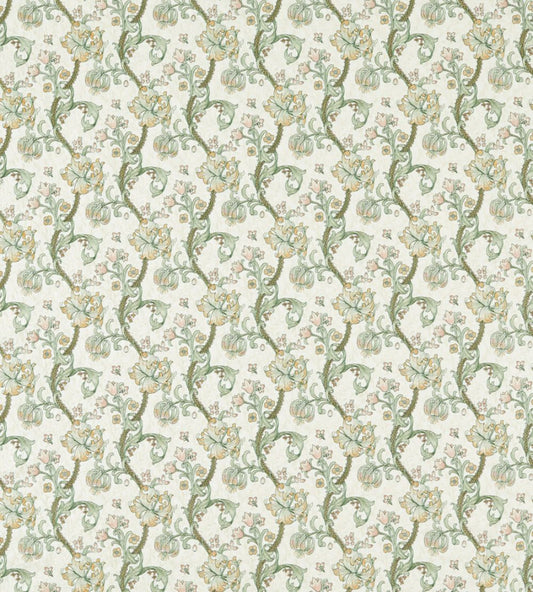 Golden Lily Embroidery Fabric by Clarke & Clarke Linen/Blush