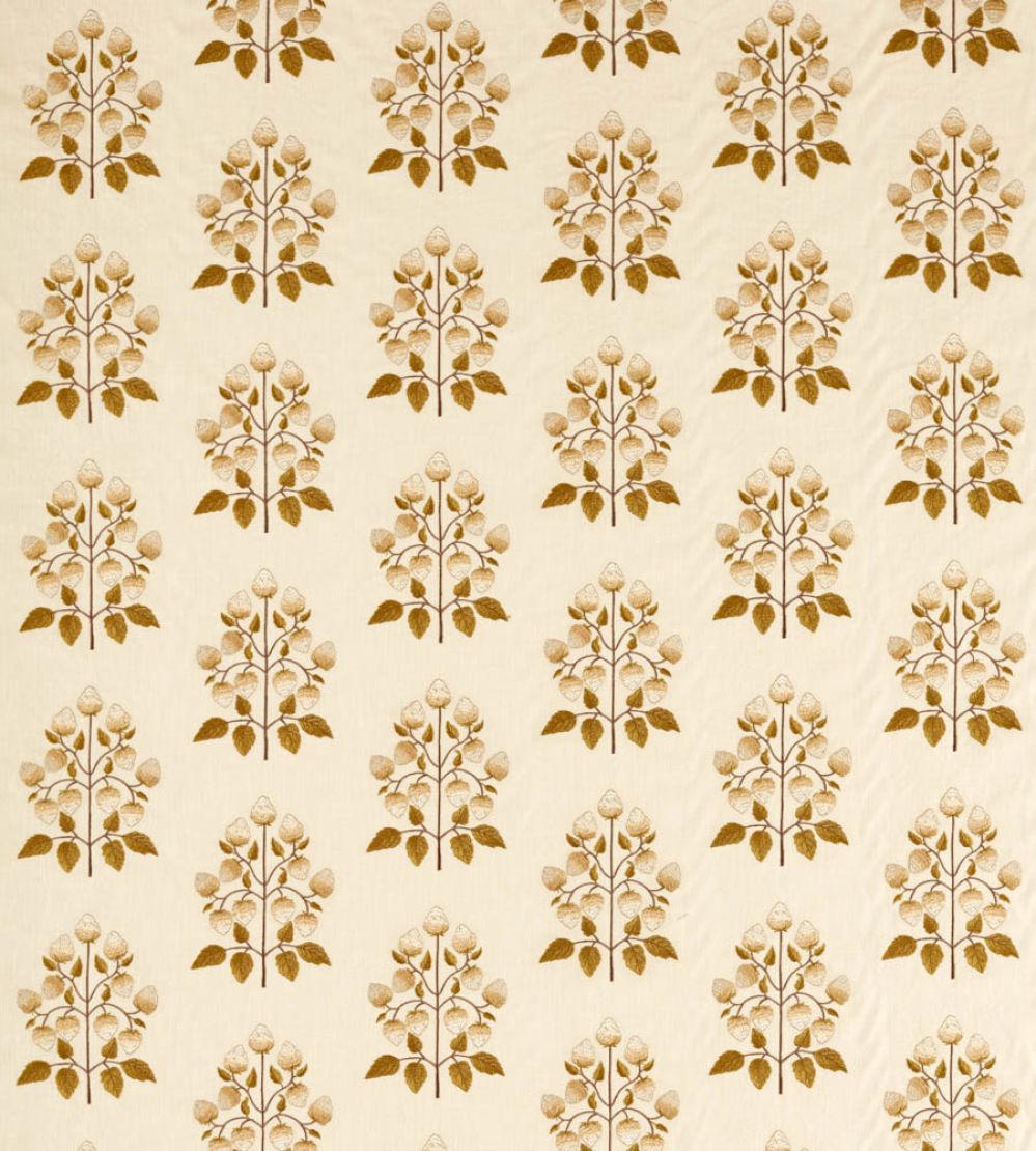 Goldings Hops Fabric by Sanderson Lichen/White Blossom