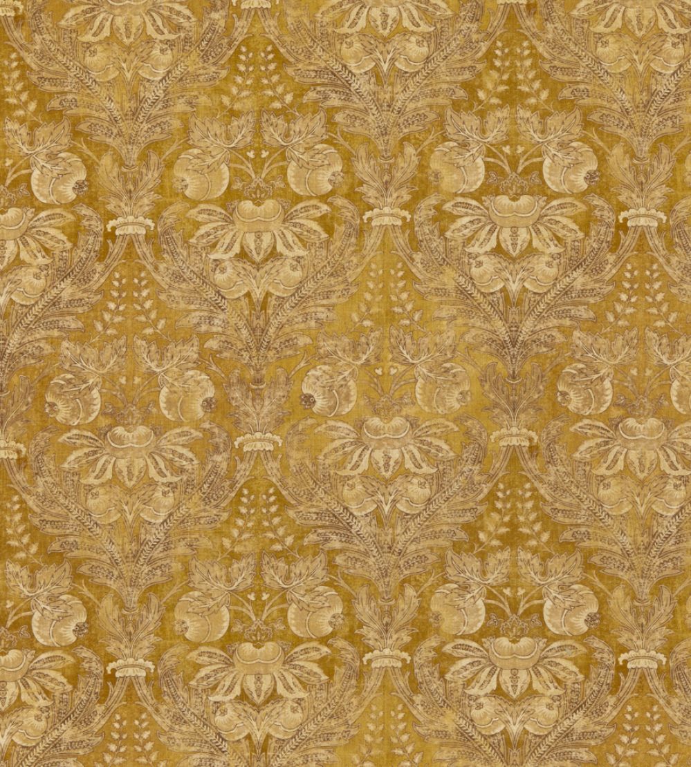Lapura Damask Fabric by GP & J Baker Ochre