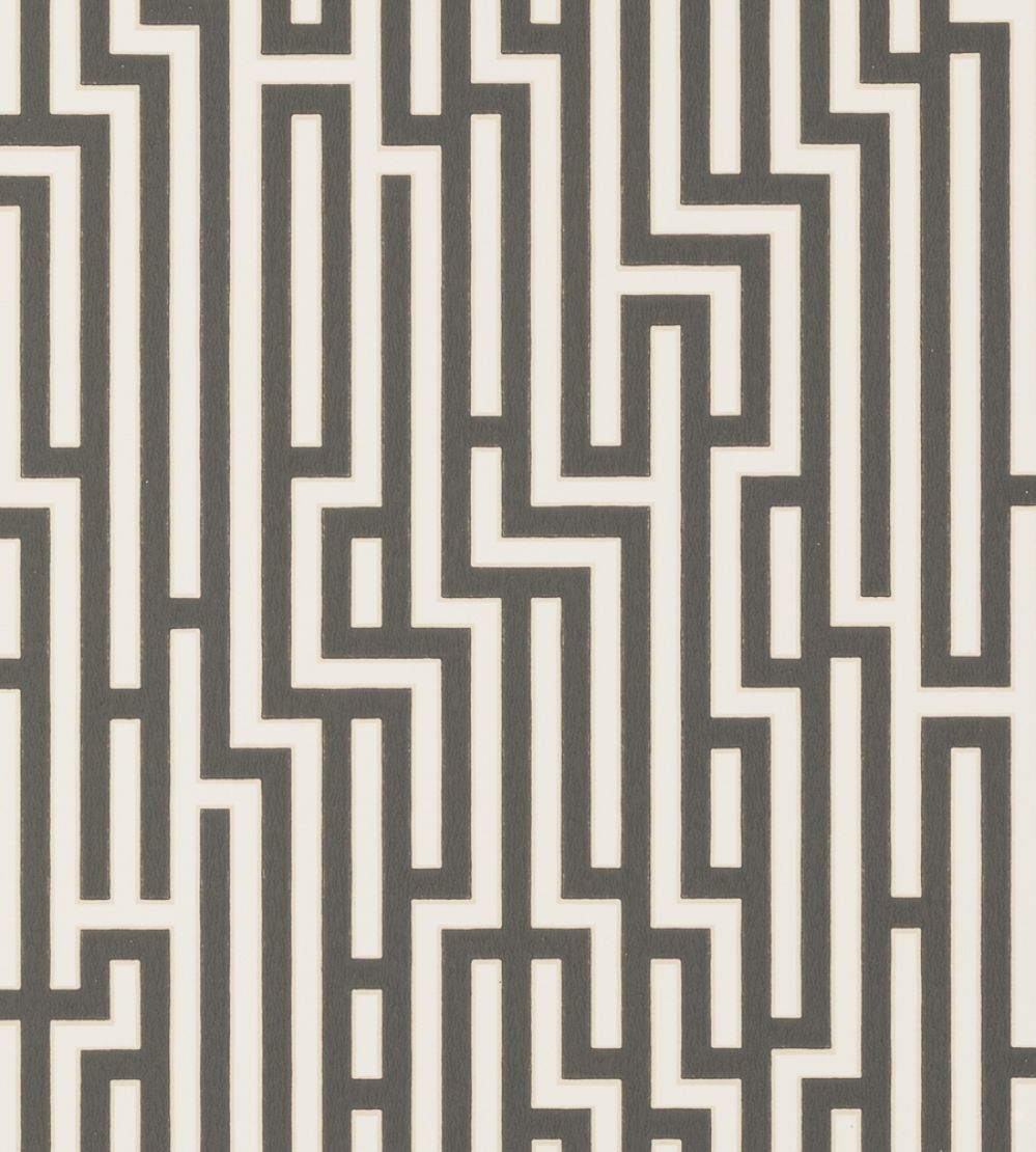 Fretwork Wallpaper by GP & J Baker Charcoal