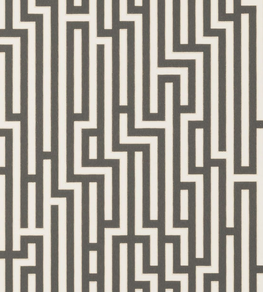 Fretwork Wallpaper by GP & J Baker Charcoal