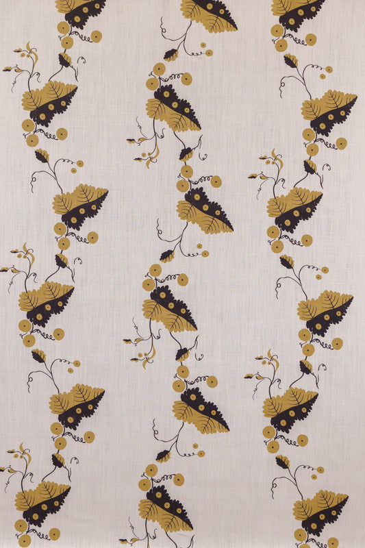 Greenbrier Fabric by Jean Monro in Haystack Yellow