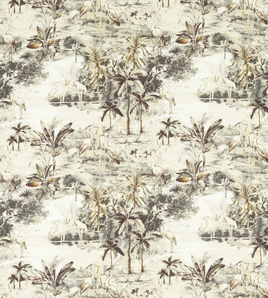 Habitat Fabric by Clarke & Clarke Charcoal/Linen