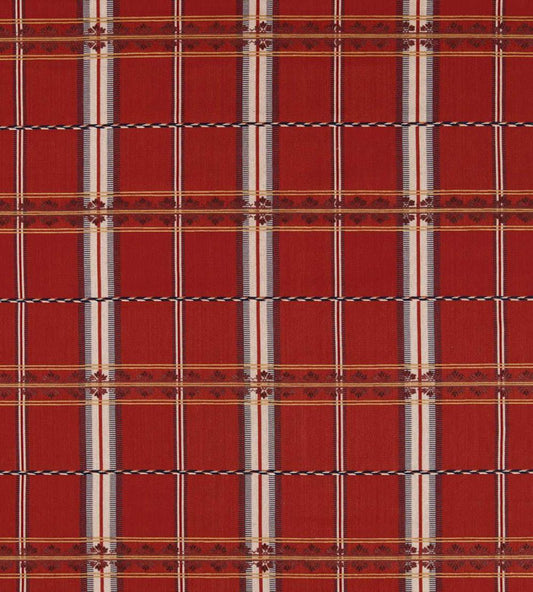 Hanover Check Fabric by Morris & Co Madder
