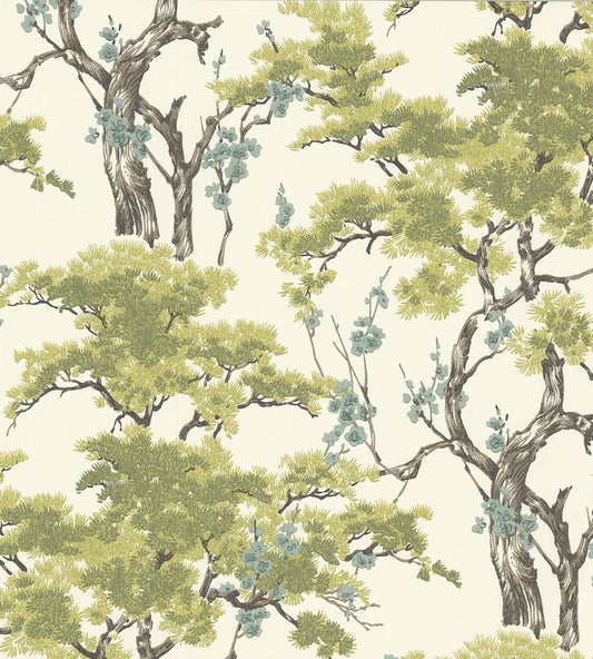Harewood Wallpaper by 1838 Wallcoverings Lime Green