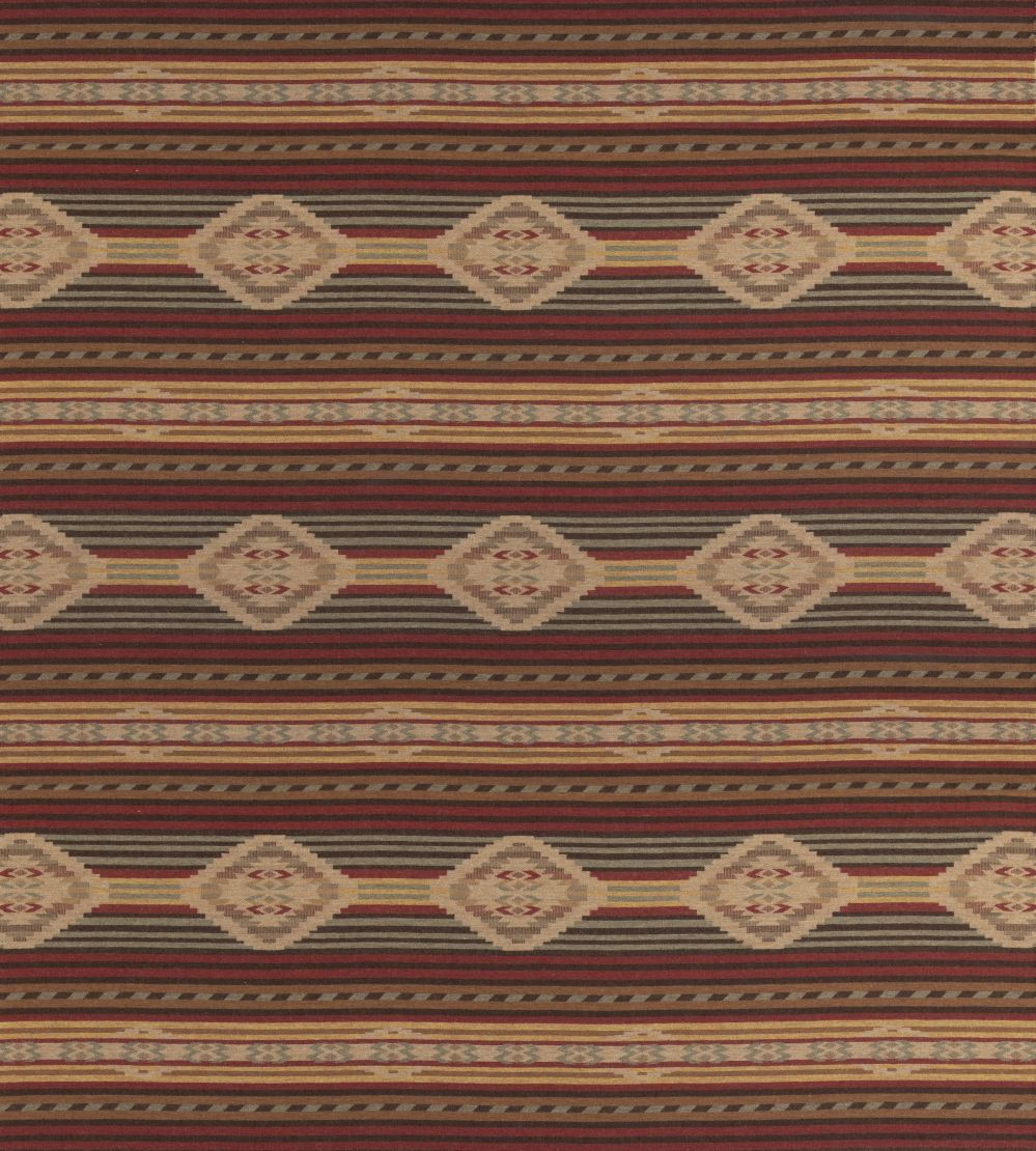 Harlech Fabric by Mulberry Home Red/Lovat/Sand