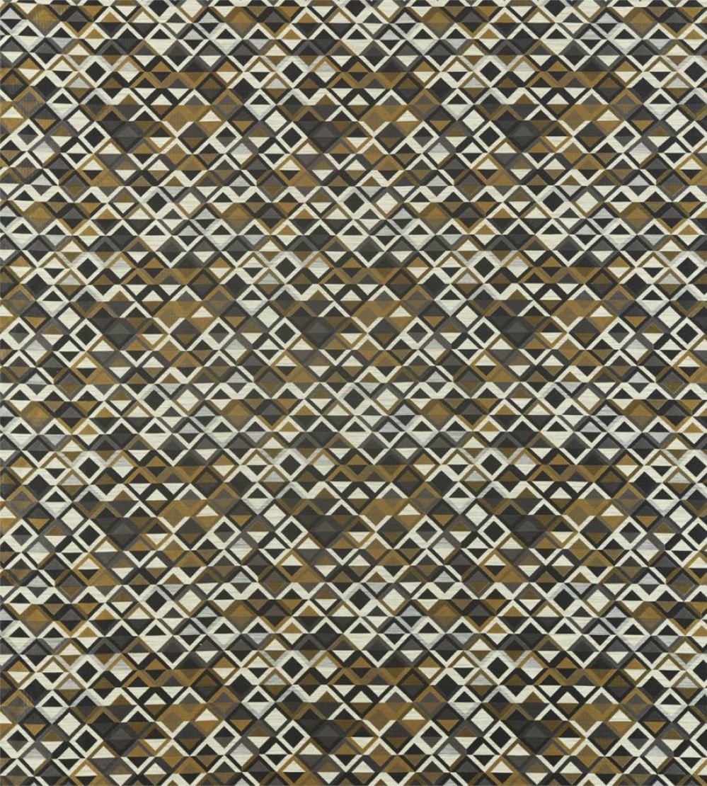 Boka Fabric by Harlequin Slate/Charcoal/Brass