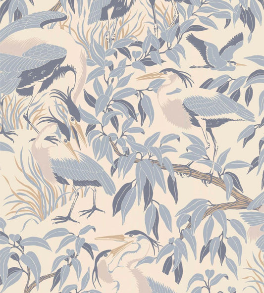 Herons Wallpaper by Langelid Von Bromssen Washed Denim