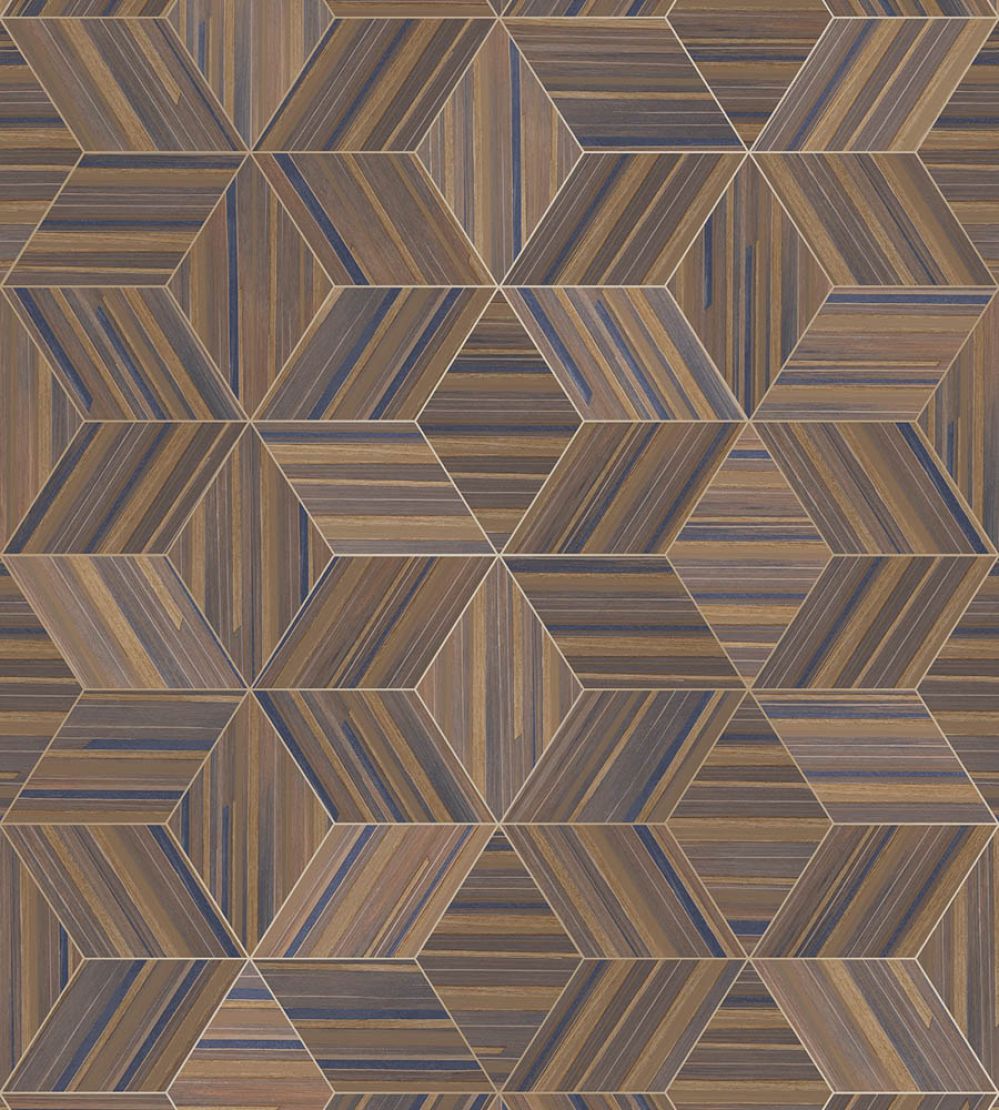 Herringbone Geo Mural by Eijffinger Dark Brown/Taupe