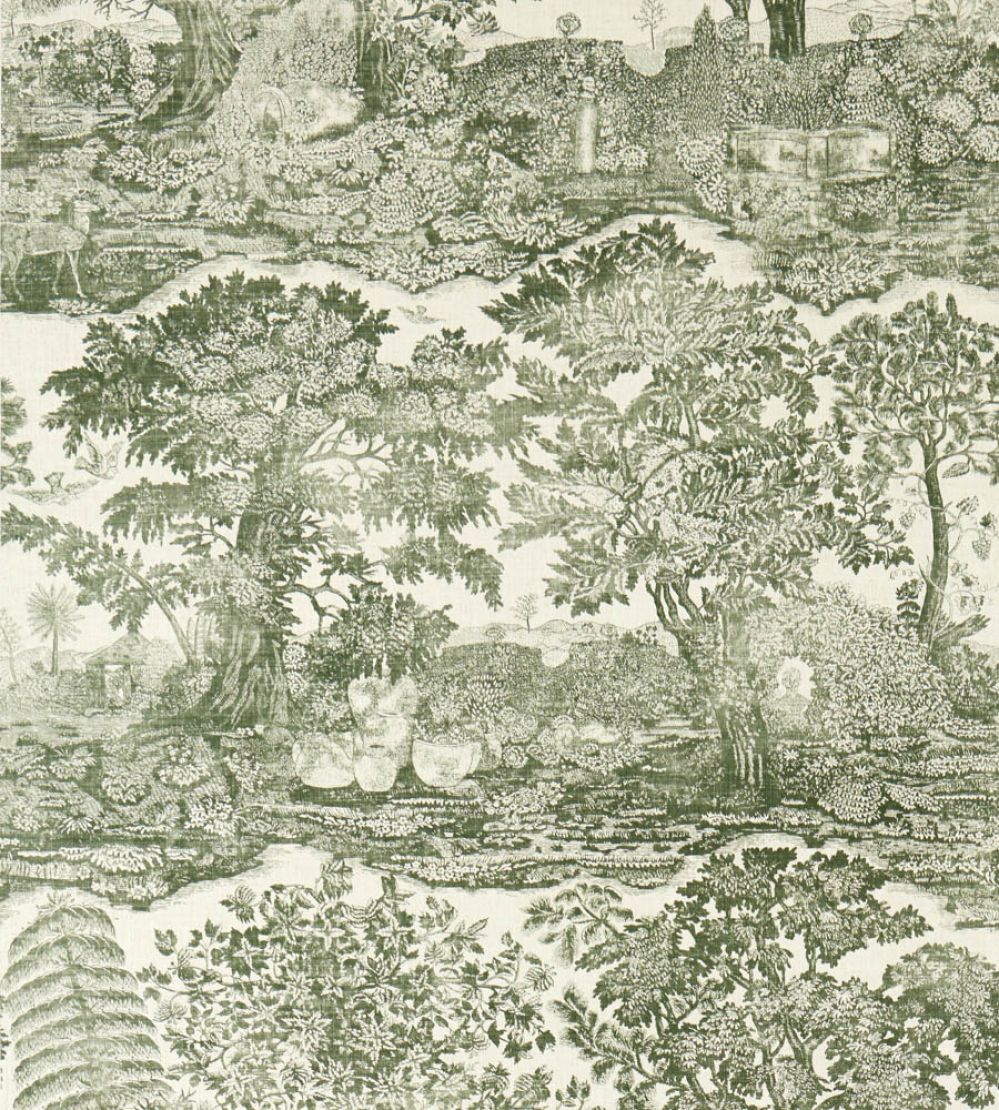 Highgrove Toile Fabric by Sanderson Yew Green