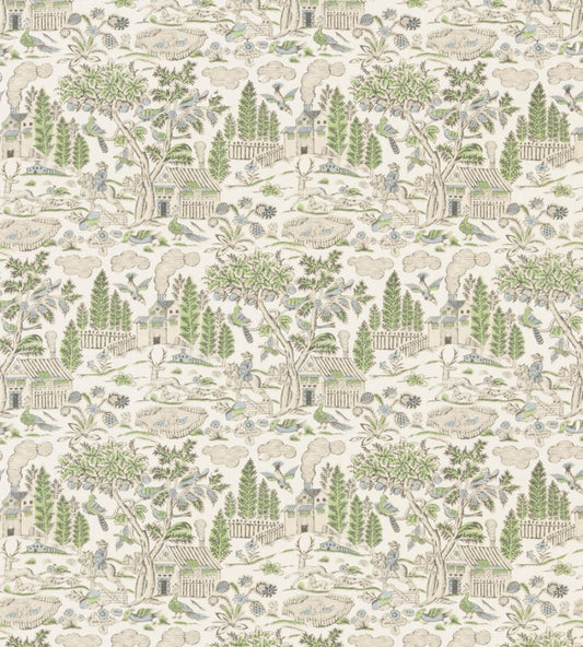 Home Park Fabric by GP & J Baker Soft Green/Blue