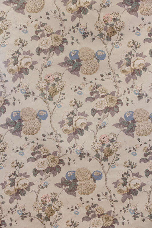 Hydrangea & Rose Fabric by Jean Monro in Coffee/Fawn