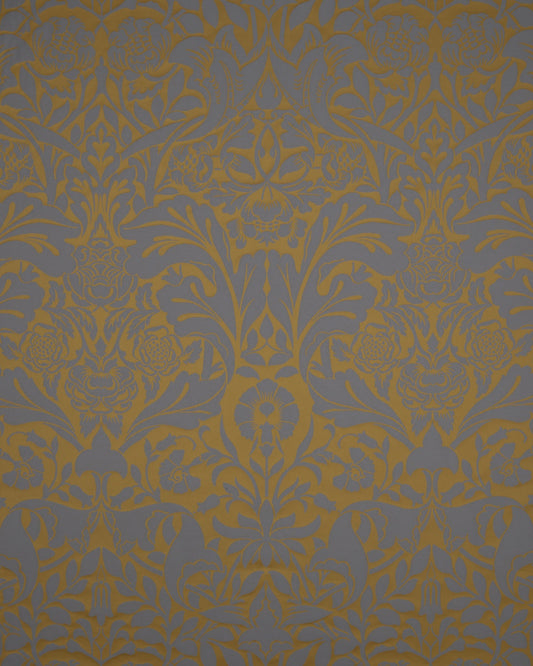 St. James Fabric by Gainsborough in Mustard, Dusky Blue