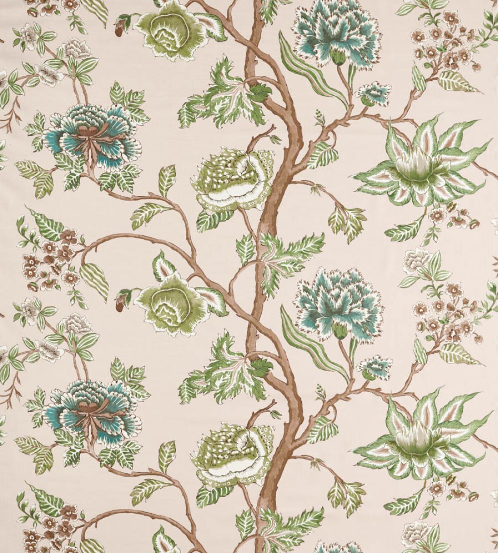 Indienne Fabric by Harlequin Blush/Forest