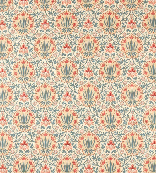 Iris & Rose Fabric by Morris & Co Indigo/Crimson