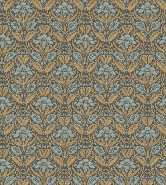 Iris Meadow Wallpaper by GP & J Baker Aqua/Ochre