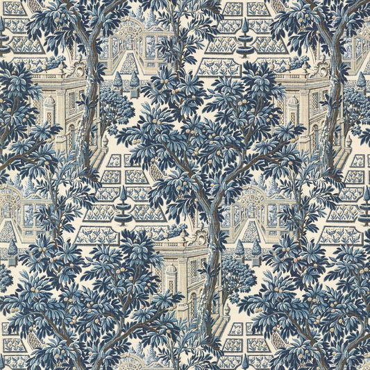 Italian Garden Indigo mural by Zoffany