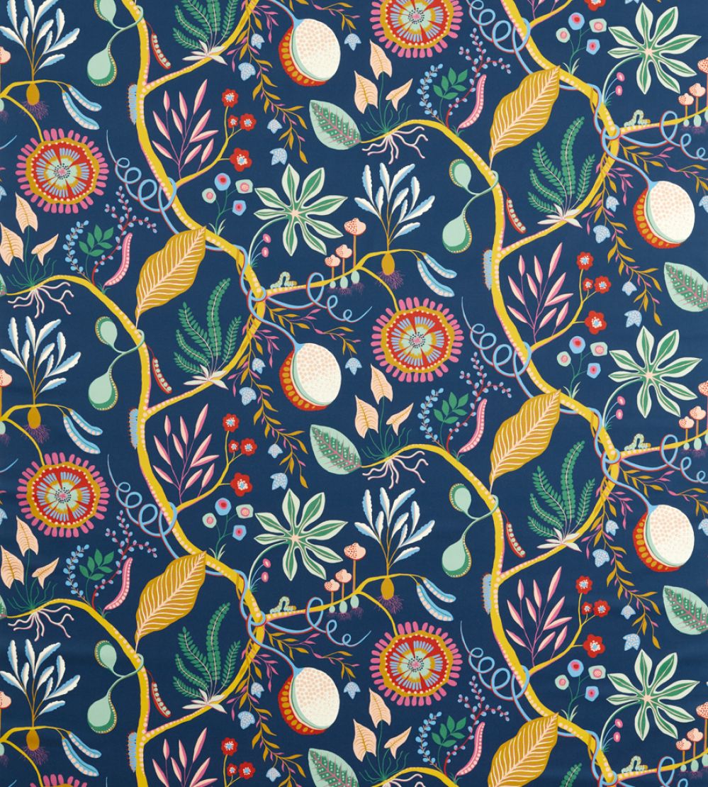 Jackfruit And The Beanstalk Fabric by Scion Midnight