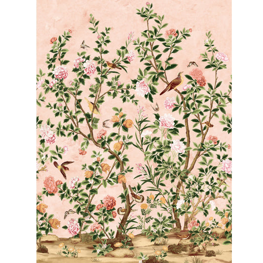Jardin Bloom Mural by Thibaut in Pink (TM13667)