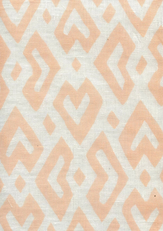 Juan les Pins Sheer Peach on Oyster Linen Sheer fabric by Alan Campbell